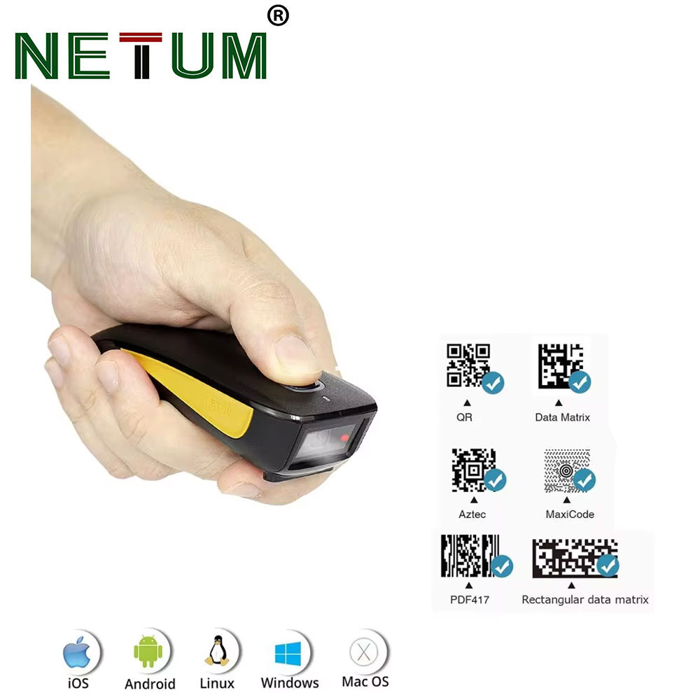 Industrial Laser Beam - NETUM C750 بلوتوث 2D ماسح الباركود،