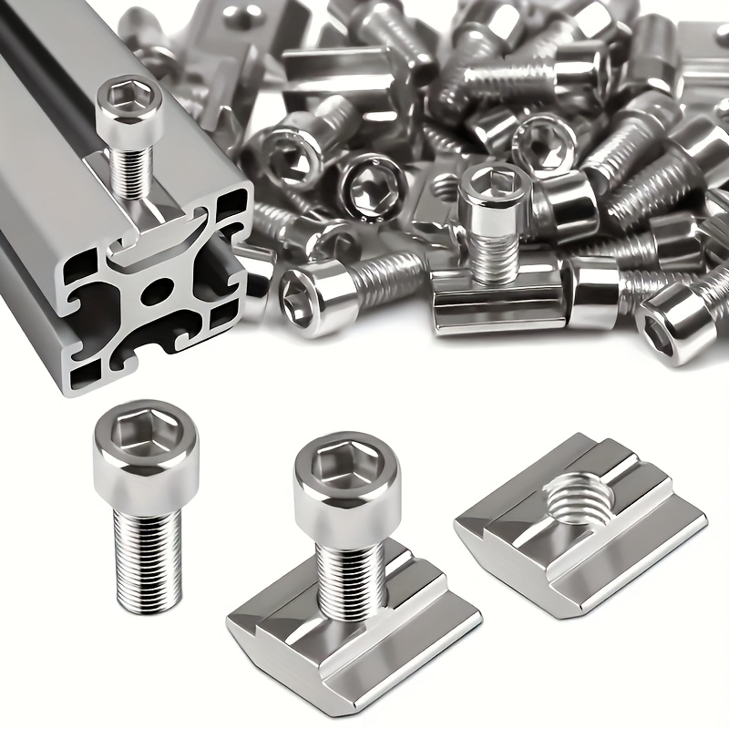 Aluminum T-Slot Profile - 25 مجموعة من صواميل الفولاذ M8
