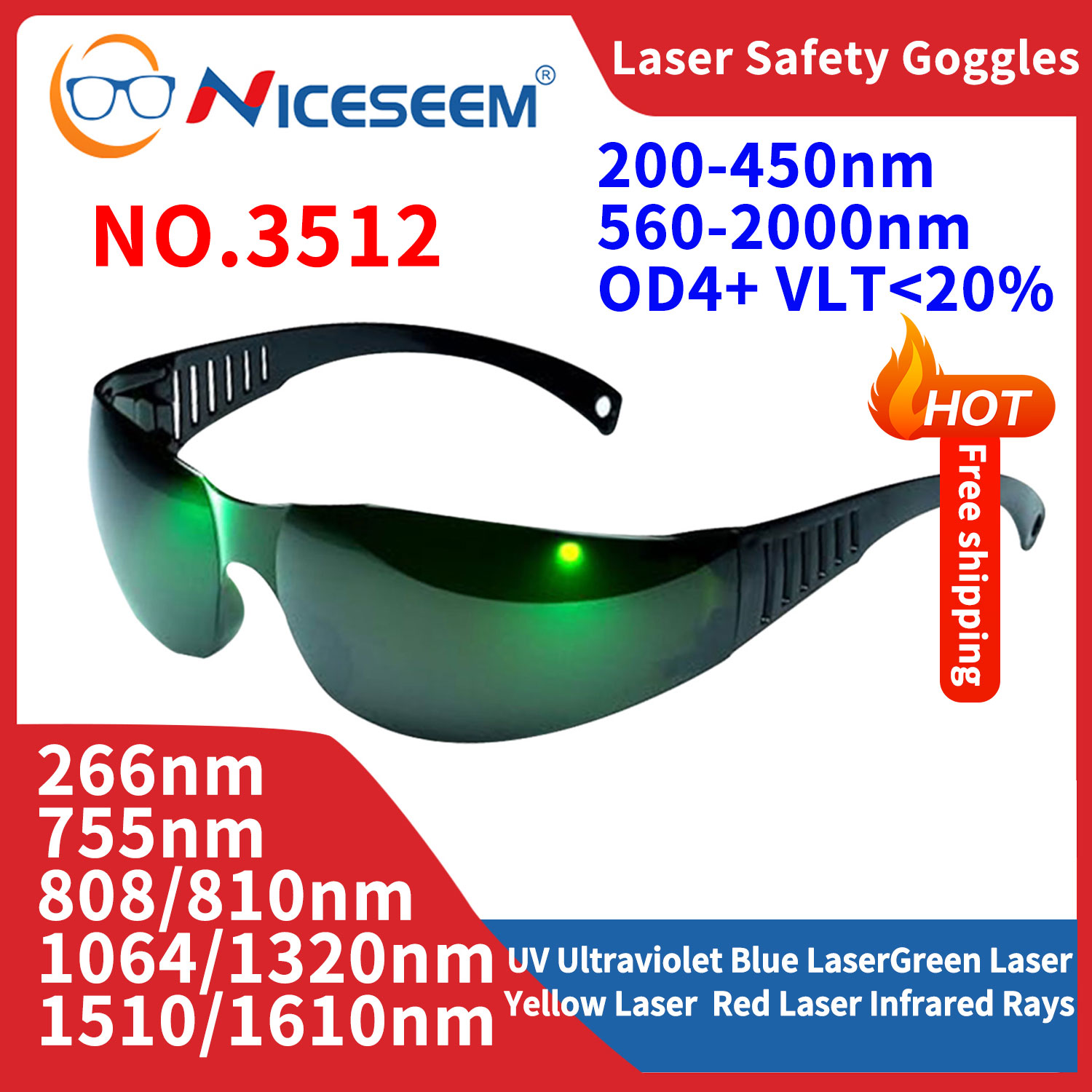 Industrial Laser Glasses - نظارات واقية من الرصاص واقية من