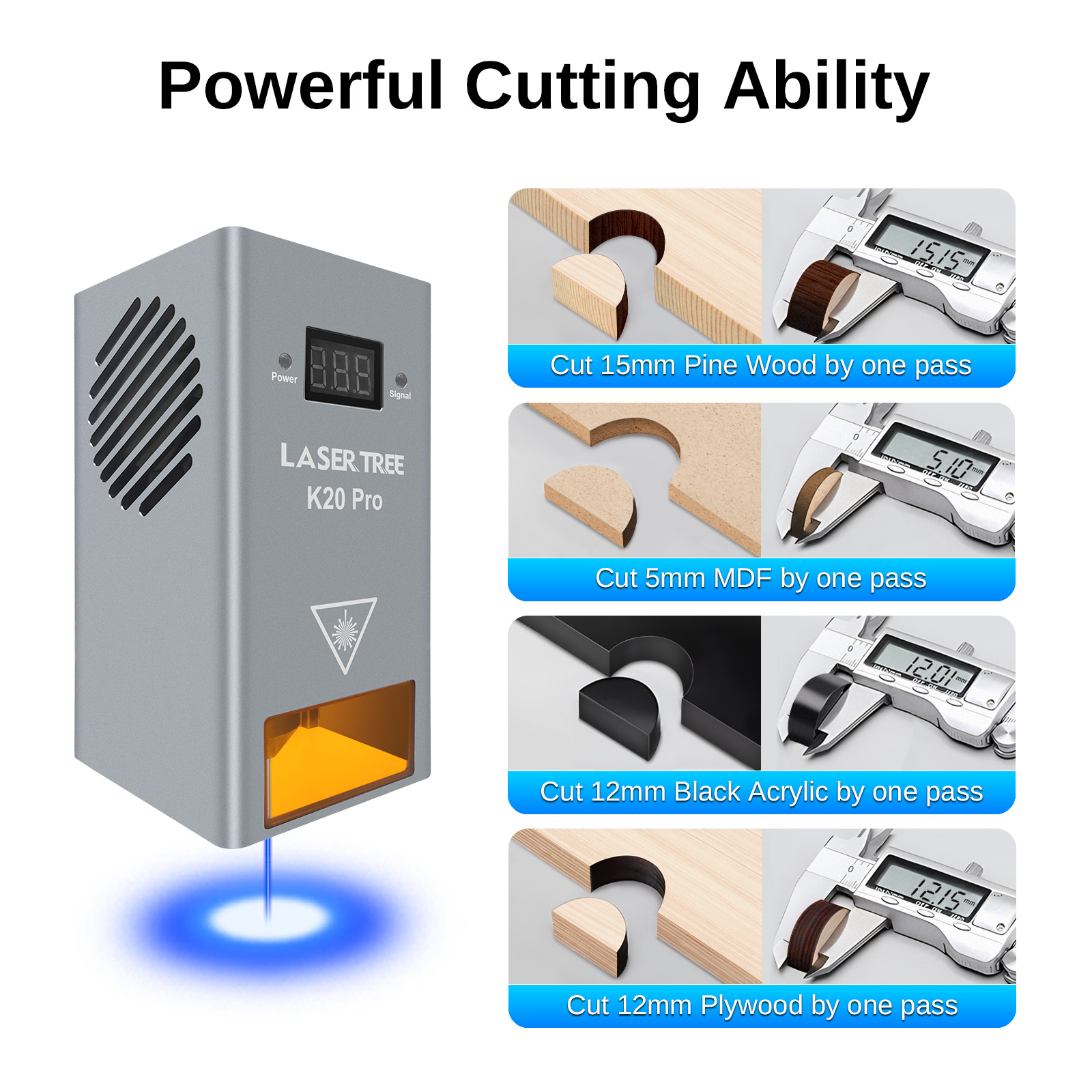 LASER TREE K20 20 واط رأس ليزر - مراجعة Industrial Laser Cutter وسعره