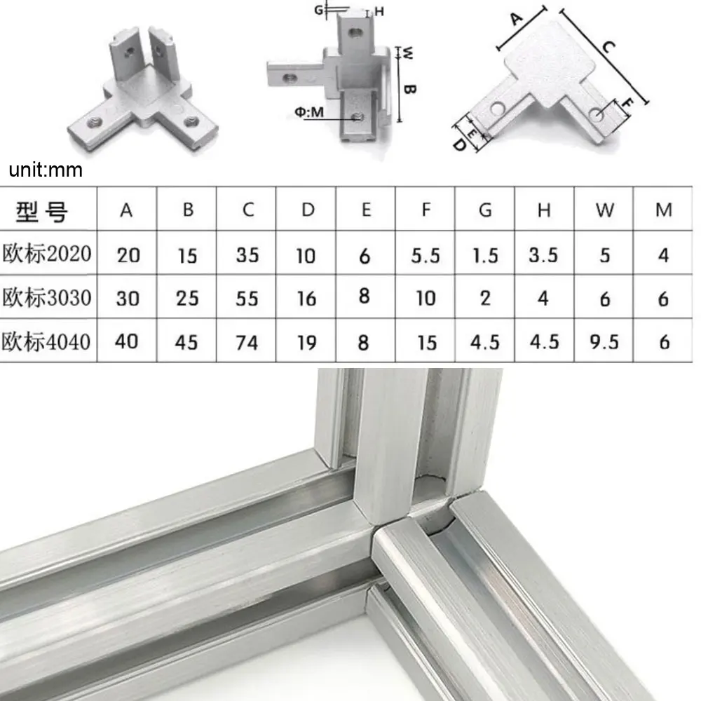 10 قطع من موصلات الزوايا ثلاثي - مراجعة Aluminum T-Slot Profile وسعره