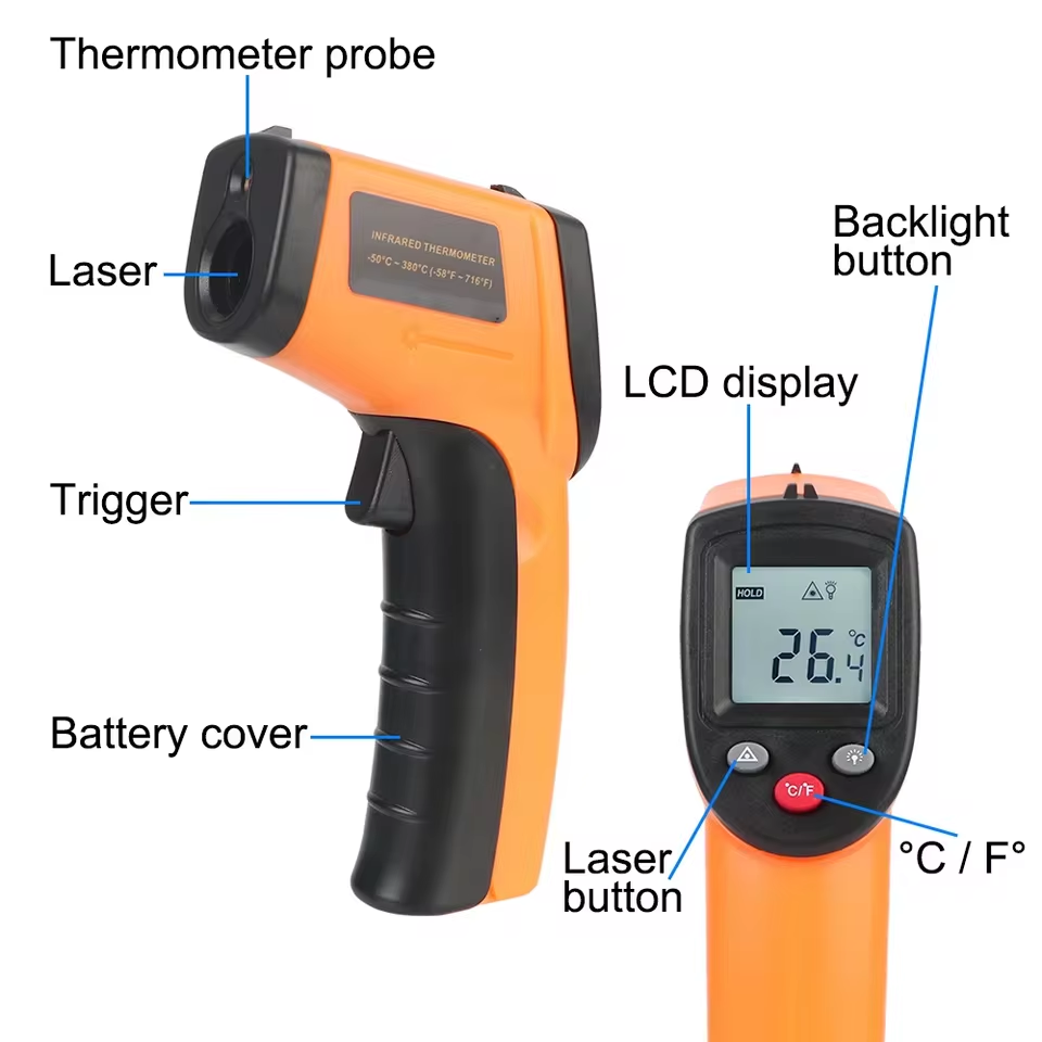 جهاز قياس الحرارة الرقمي بالأش - مراجعة Industrial Infrared Laser وسعره