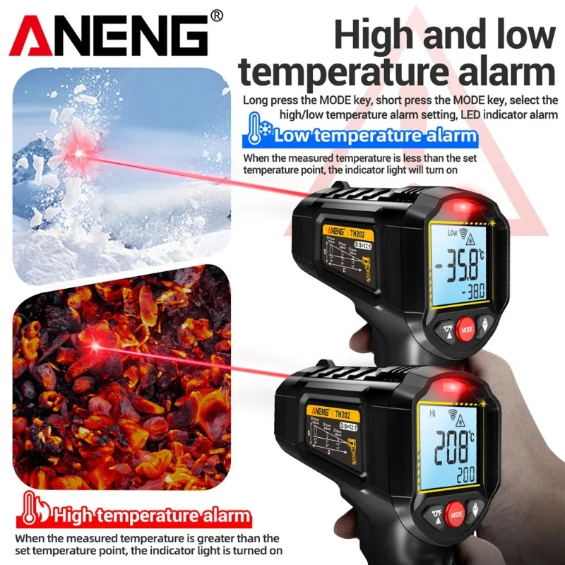 ANENG TH202 موازين الحرارة الص - مراجعة Industrial Infrared Laser وسعره