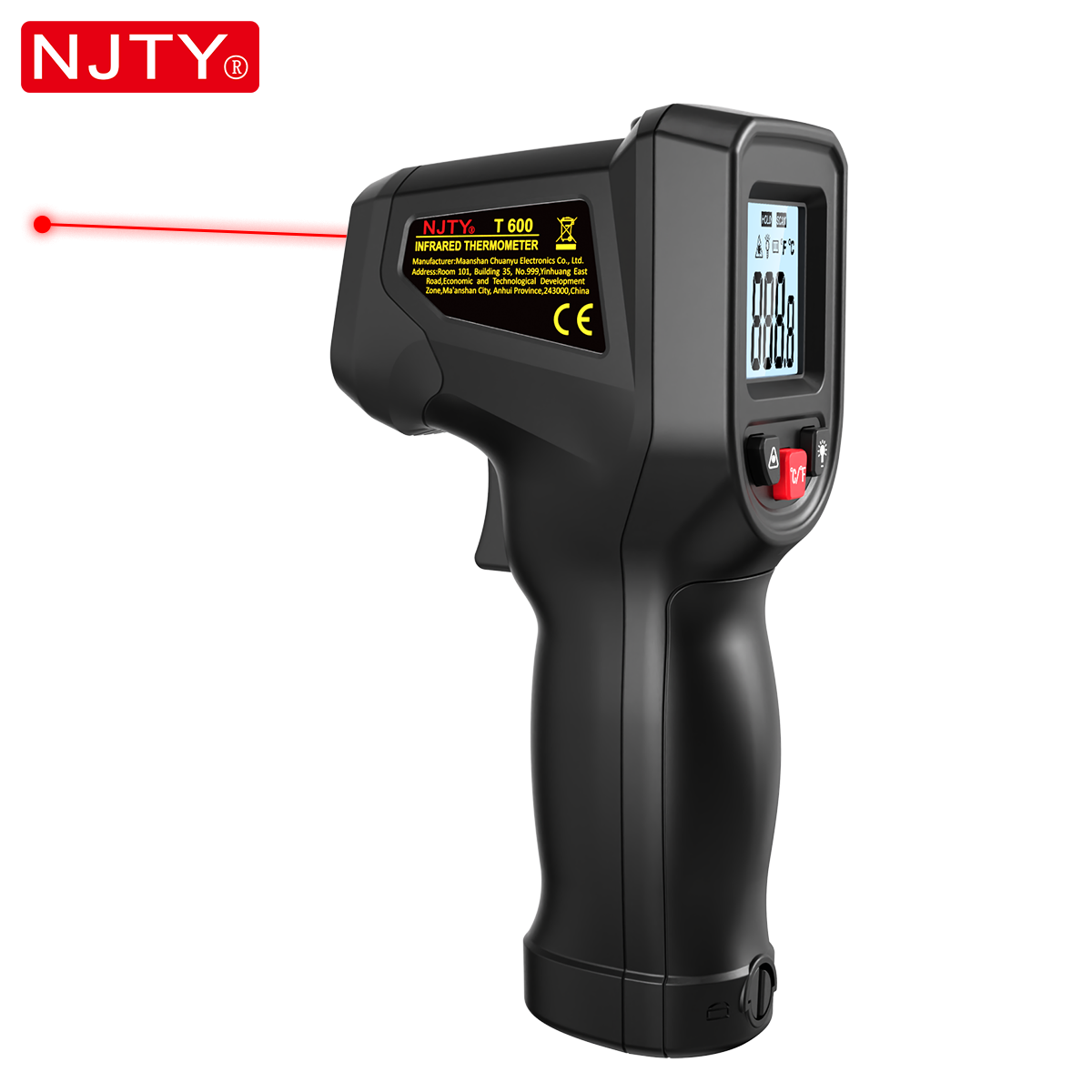 NJTY T600 مسدس ميزان الحرارة ب - مراجعة Industrial Infrared Laser وسعره