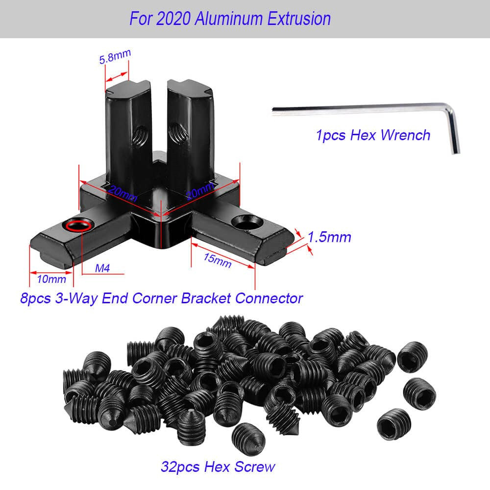 8 قطع من دعامات الزاوية المصنو - مراجعة Aluminum T-Slot Profile وسعره